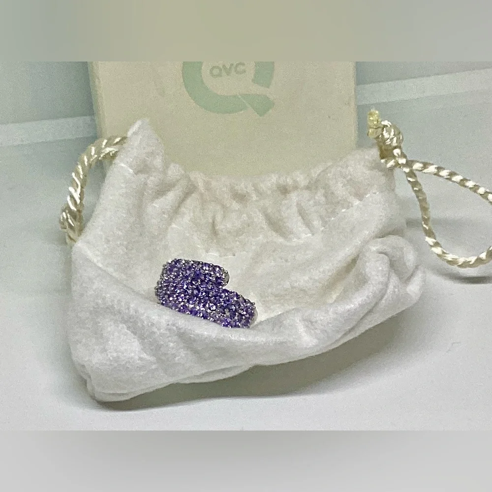 NWT! NIB! 2 ct Real Tanzanite 925 ByPass Ring Sterling Silver Sparkly